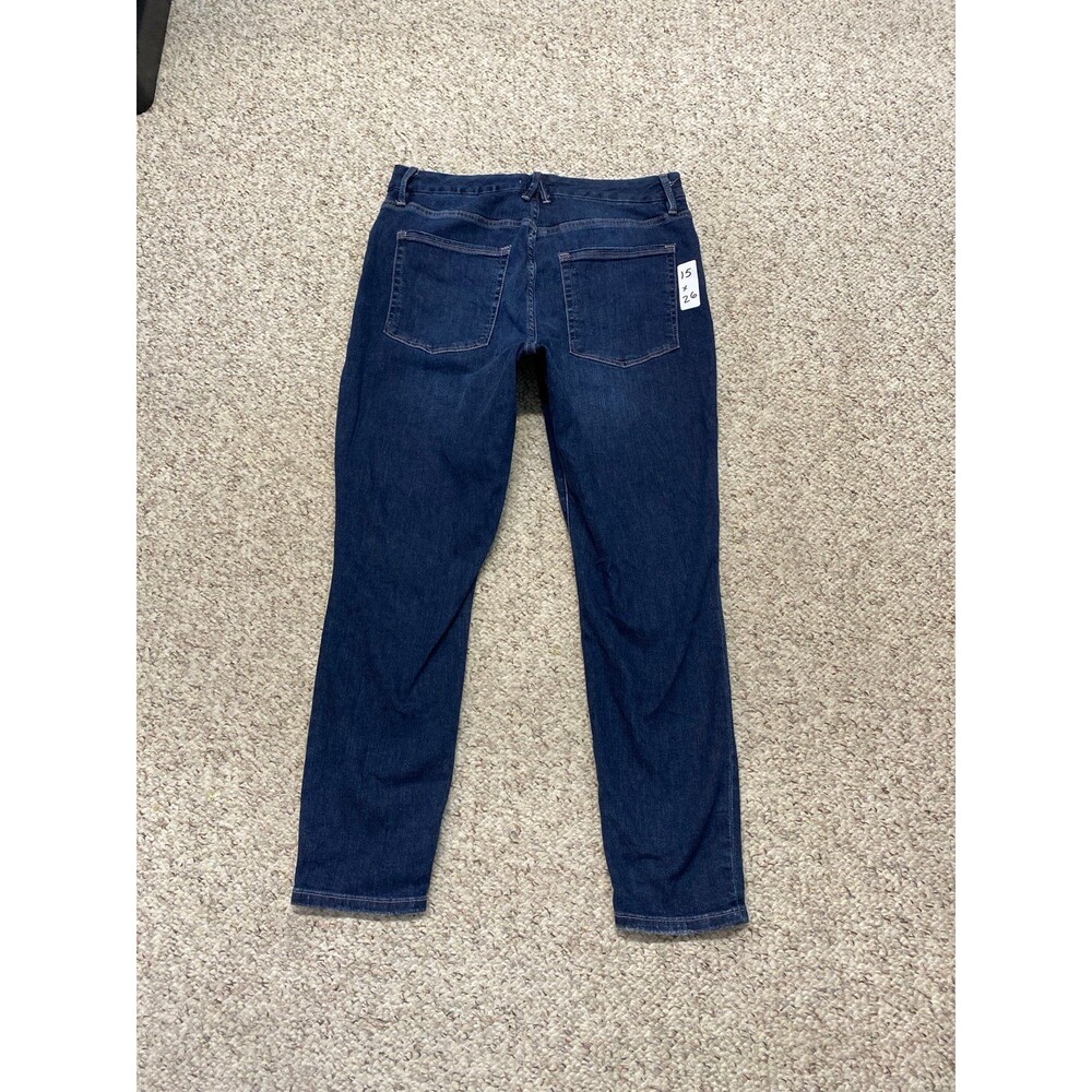 15/33 Good American Good Legs Crop High-Rise With Pink Stitching Blue260 - Picture 7 of 11